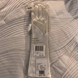 Ivory satin gloves